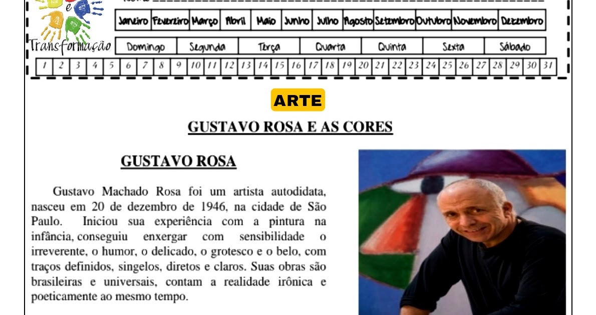 👍Arte: Gustavo Rosa - círculo cromático Atividade de arte sobre Gustavo ...
