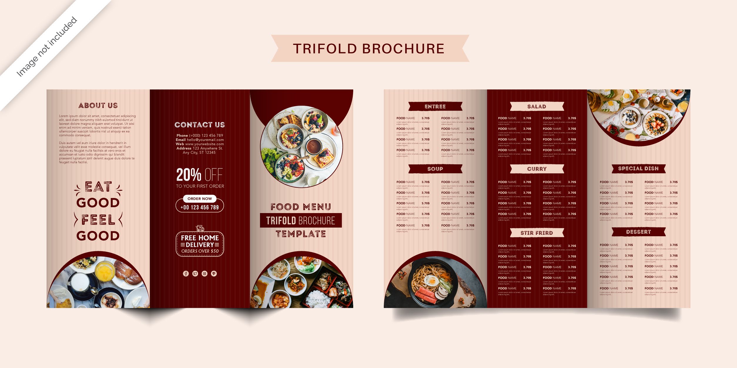 Free download food brochure 7 professional designs 1 set in vector format