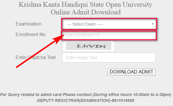 Download KKHSOU Admit Card