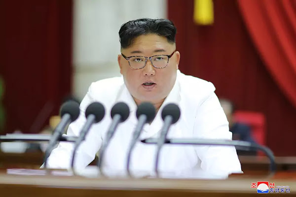 Kim Jong Un at the second-session of WPK CC plenary meeting, December 29, 2019