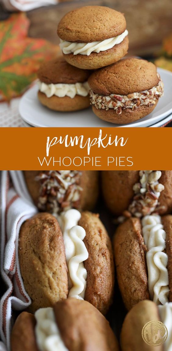 These Pumpkin Whoopie Pies with Salted Caramel Cream Cheese - vegan ...