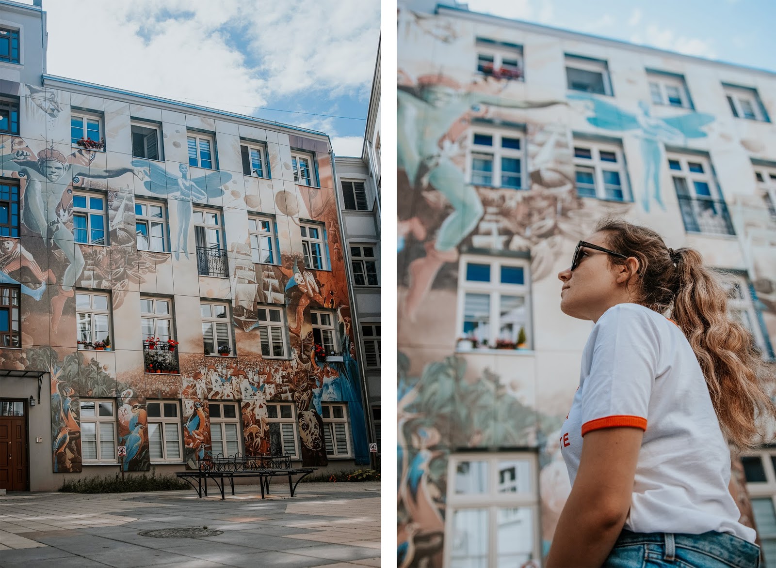 korolowe murale na jednej z łódźkich kamienic