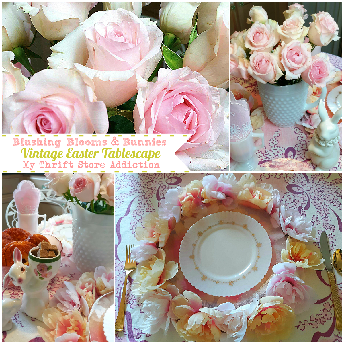 vintage Easter tablescape