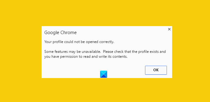 Ваш профиль не может быть правильно открыт в Google Chrome