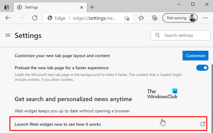 Windows10でMicrosoftEdgeのWebウィジェットを有効または無効にする方法