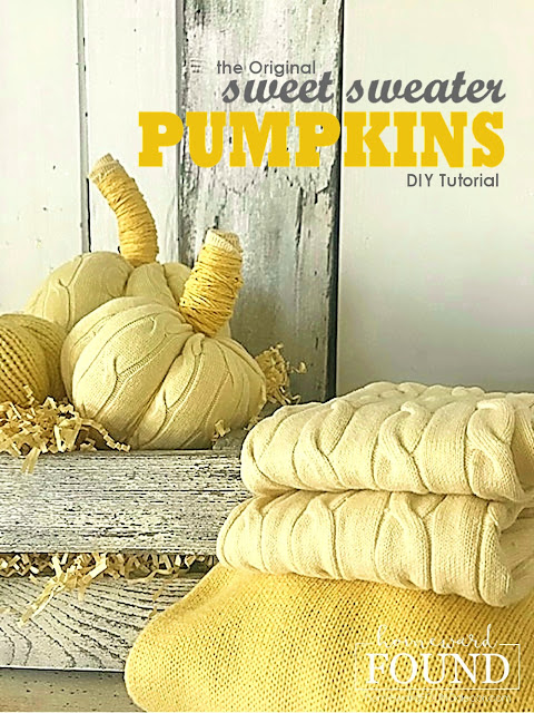 Sweet Sweater Pumpkins,decorating,vintage style,farmhouse style,thrifted,diy decorating,re-purposing,pumpkins,fall,DIY,  re-purposed,boho style,up-cycling,crafting,fall home decor,decorating with pumpkins,fall decor,sweater pumpkins,tutorial,sweaters,crafting with sweaters.