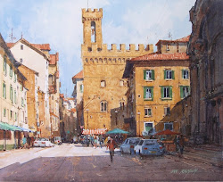 italy florence watercolor watercolors firenze painting paintings ramsay ian square october san