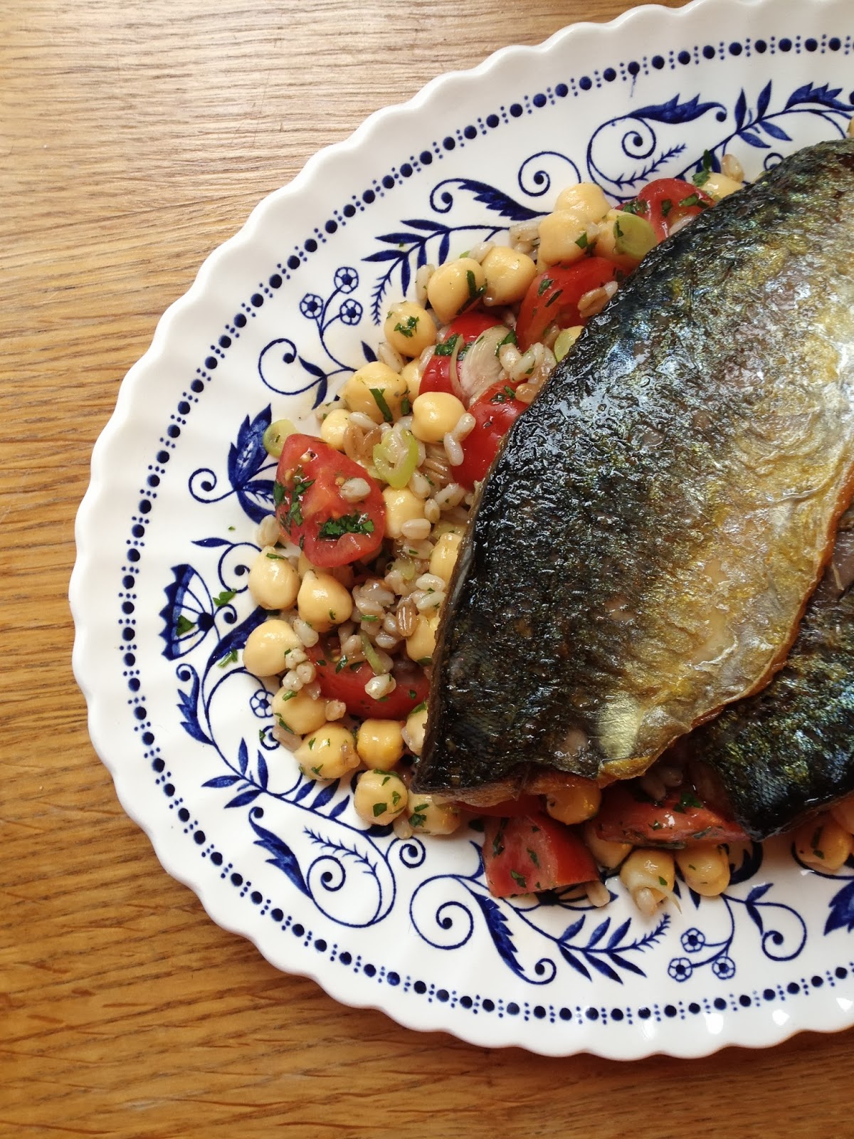 The Ginger Gourmand Spanish Mackerel with Chickpeas & Pearled Spelt