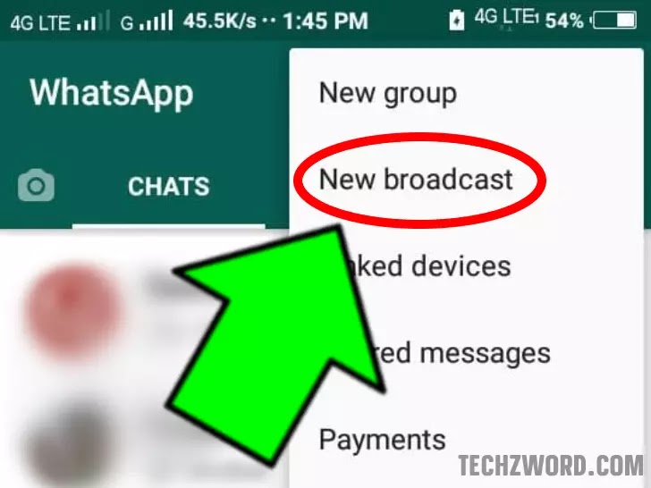 New broadcast in Whatsapp