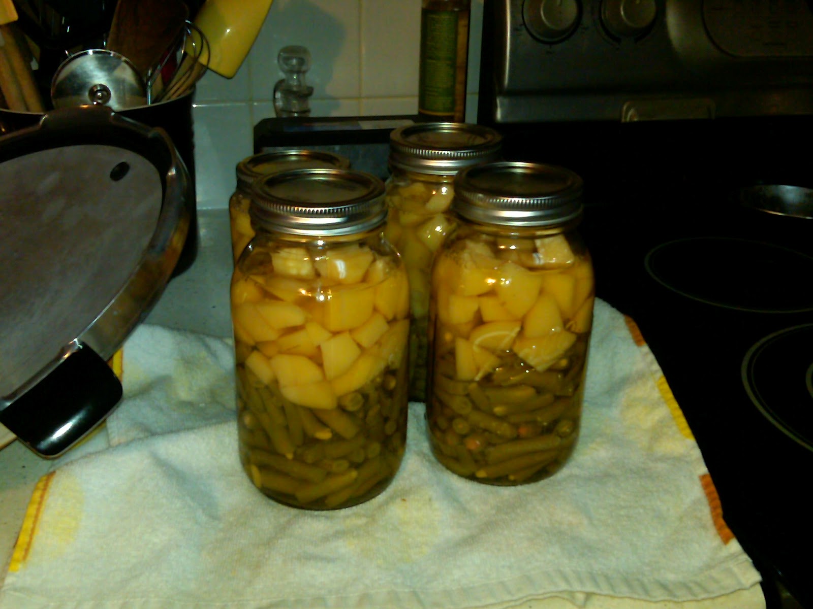 The Suburban Challenge Canning Green Beans and Potatoes