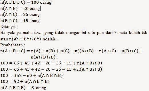 Contoh Soal Himpunan 3 Anggota
