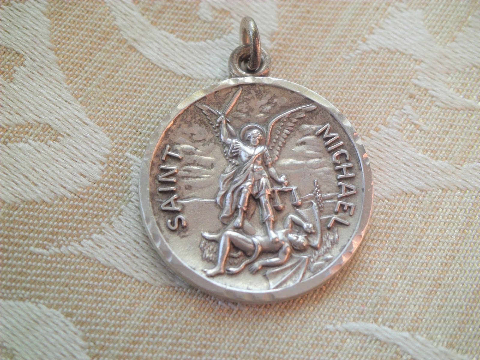 Vintage Religious Medals St Michael Guardian of Souls Vanquisher of