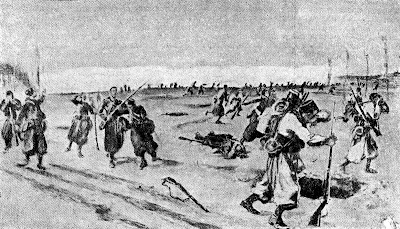 Первая германская газовая атака 22 апреля 1915 г. под Ипром на Западном фронте. Потери союзников, не имевших никаких средств противохимической защиты, были огромны: отравлено 15 тыс. человек, из них около 5 тыс. умерло