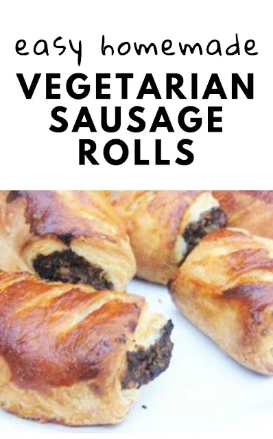 Veggie Sausage Rolls. A simple recipe for homemade vegetarian sausage rolls. Golden flaky puff pastry with a tasty savoury filling. #vegetariansausagerolls #veggiesausagerolls #homemadesausagerolls #sausagerolls #puffpastry #partyrecipes #christmasrecipes