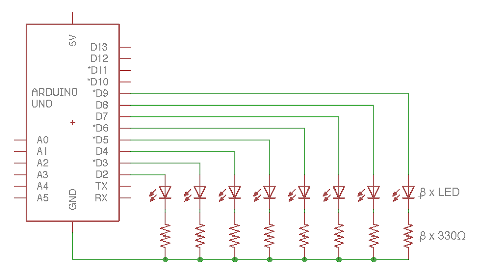 02 - 8 x LED ~ Bluino Electronics