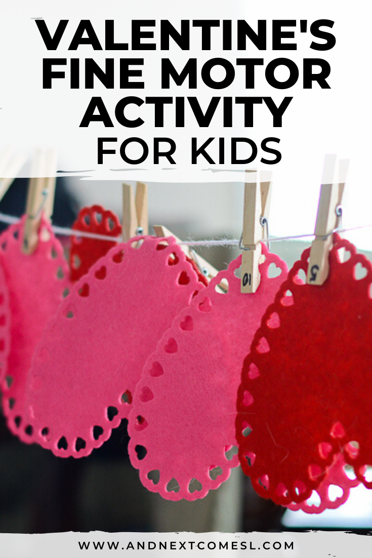 A simple Valentine's Day fine motor activity for toddlers and preschoolers