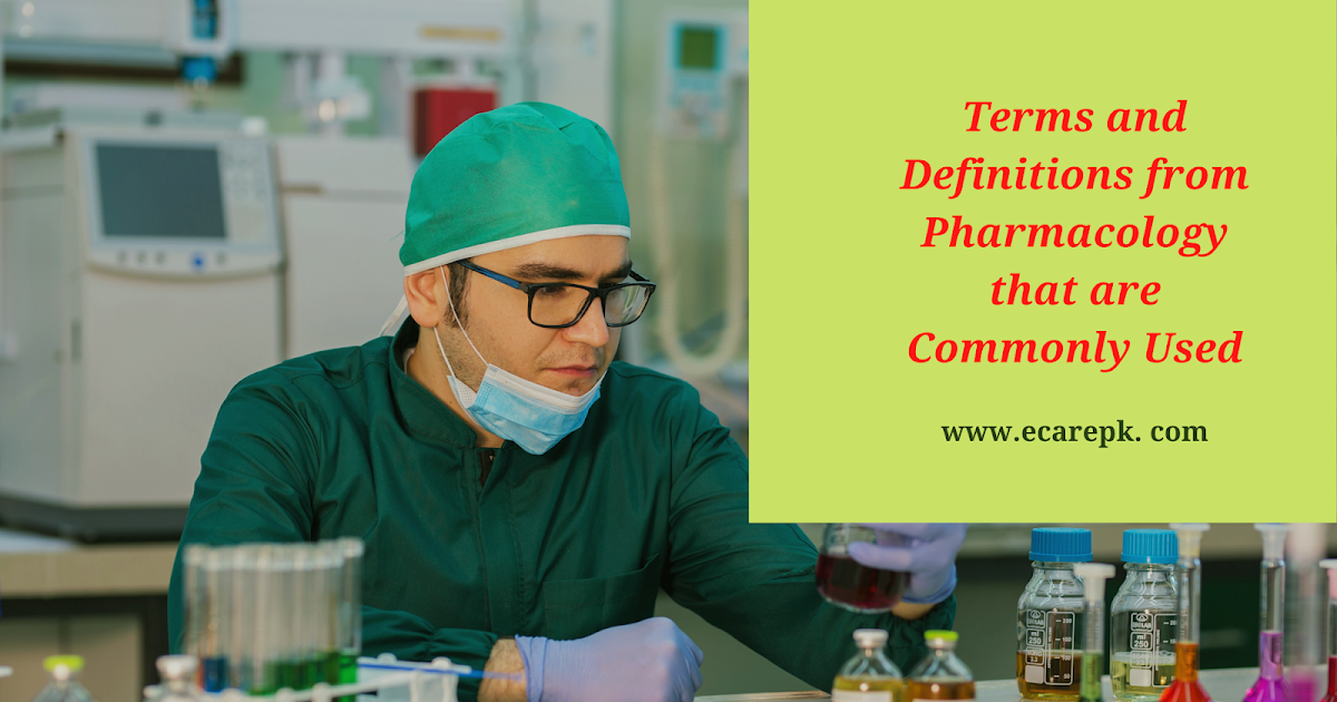 Terms and Definitions from Pharmacology that are Commonly Used