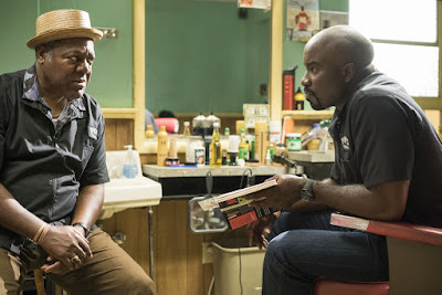 Mike Colter and Frankie Faison in Luke Cage
