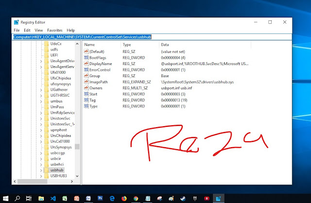tampilan dari registry Windows 10