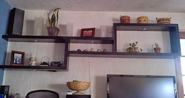 Shortened LACK shelves for wall display