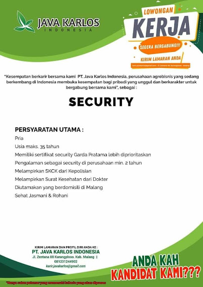 SOP ILMU SATPAM: LOWONGAN SECURITY, LOWONGAN HSE, TEKNISI, DRIVER