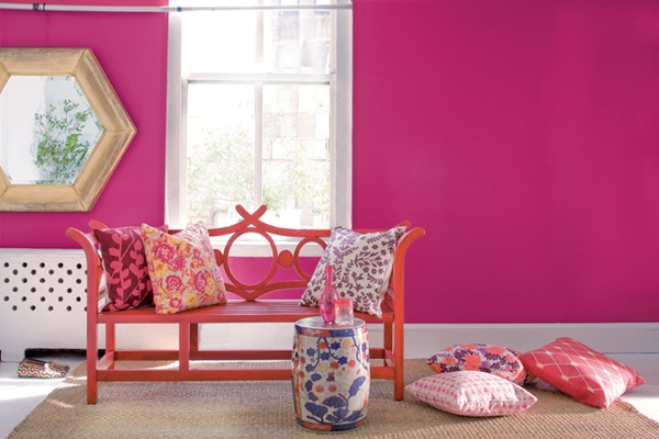Desain Ruang Tamu Pink Cantik