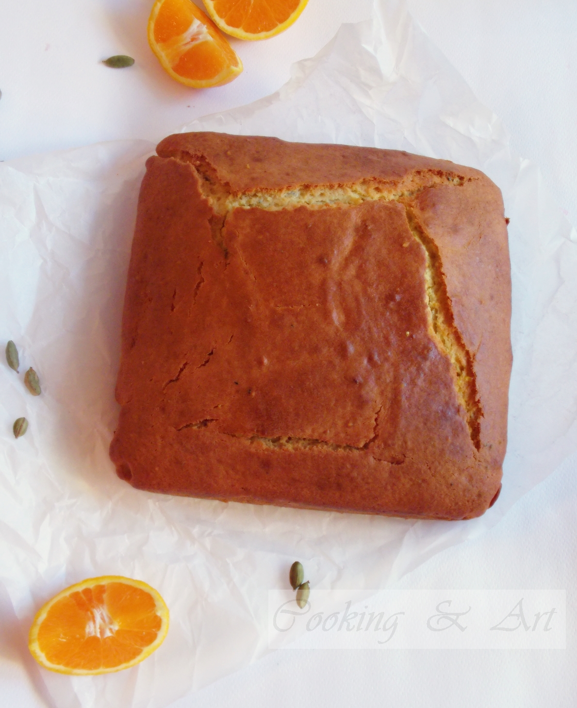 Κέικ γιαουρτιού με πορτοκάλι & κάρδαμο / Yogurt cake with orange