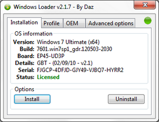 Windows Loader v2.1.7 by DAZ New 2012