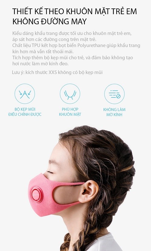 Khẩu Trang Lọc Bụi Dành Cho Trẻ Em Cao Cấp Smartmi KN95