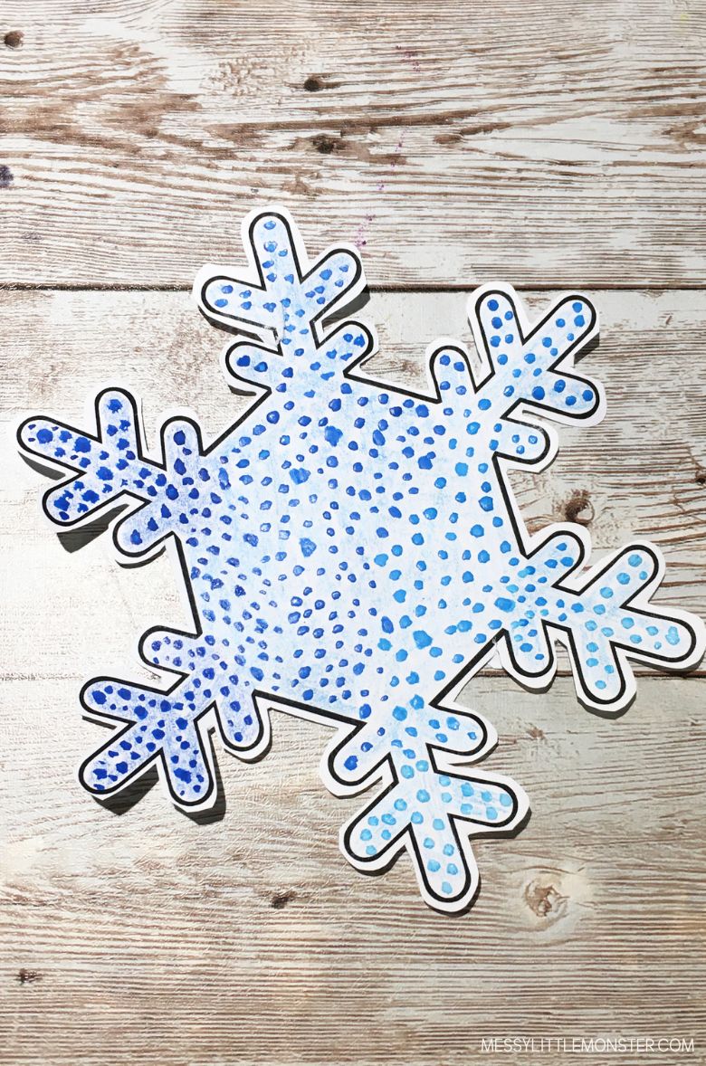 Homemade Snowflake Stamp Paintings