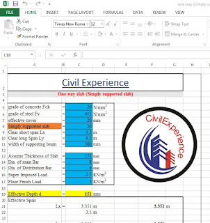 One Way Slab Details Design By Excel One Way Slab Details Design By Excel