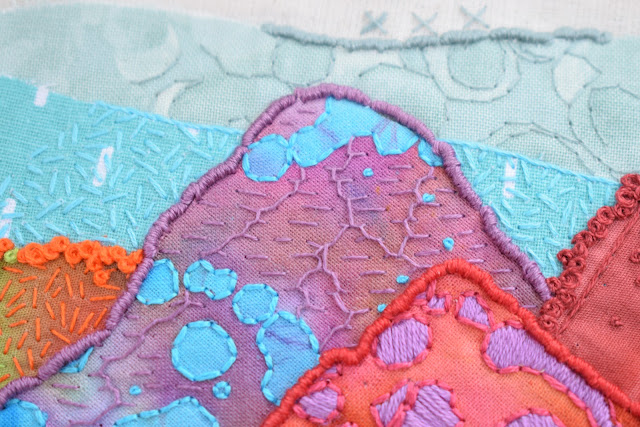 Dotty Textiles: Over The Rainbow Hills Stitchscape