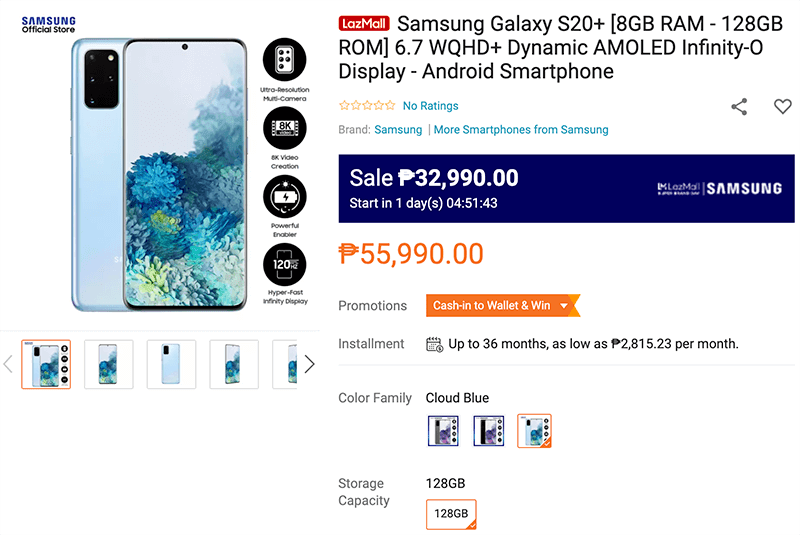 Deal: Get up to PHP 23K off the Samsung Galaxy S20 Ultra, S20+ from Lazada!