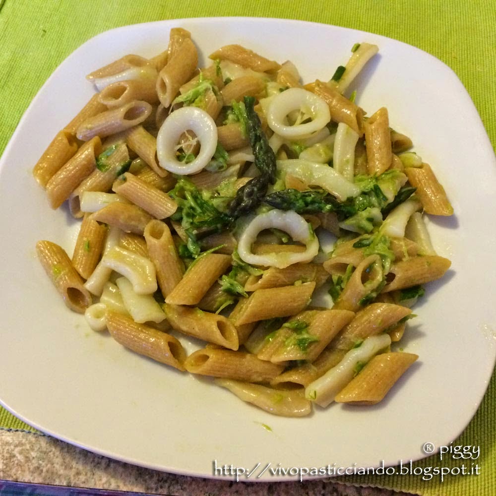 pasta integrale asparagi e calamari