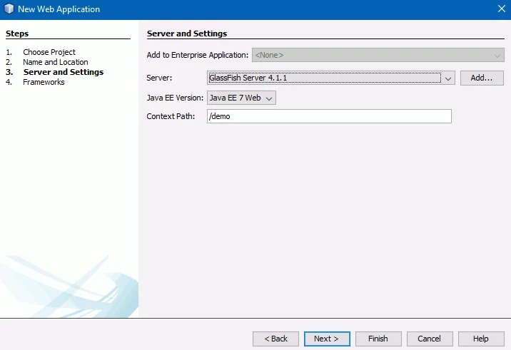 click the Finish button to build a project