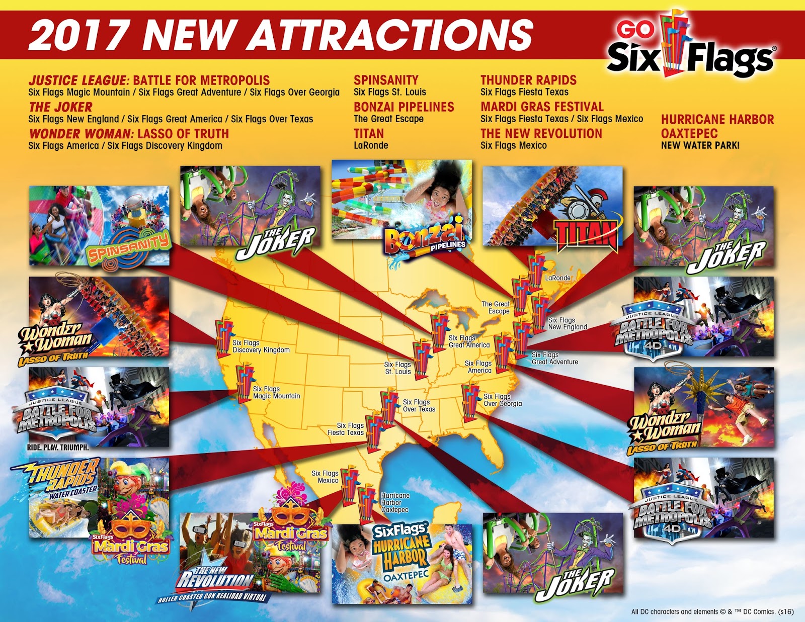 Six Flags Parks 2017 New Attractions Confirmed - EVERY New Ride