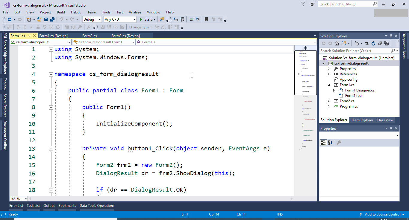 Silviu Bogan [C, WinForms] Exemple cu Form.DialogResult, Button
