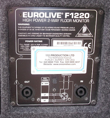 Image of a Behringer monitor speaker system - input panel