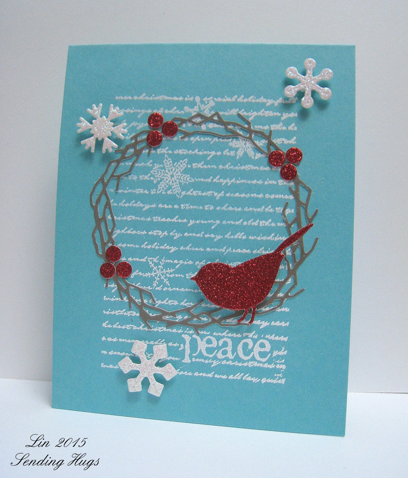 Sending Hugs Memory Box Glitter challenge