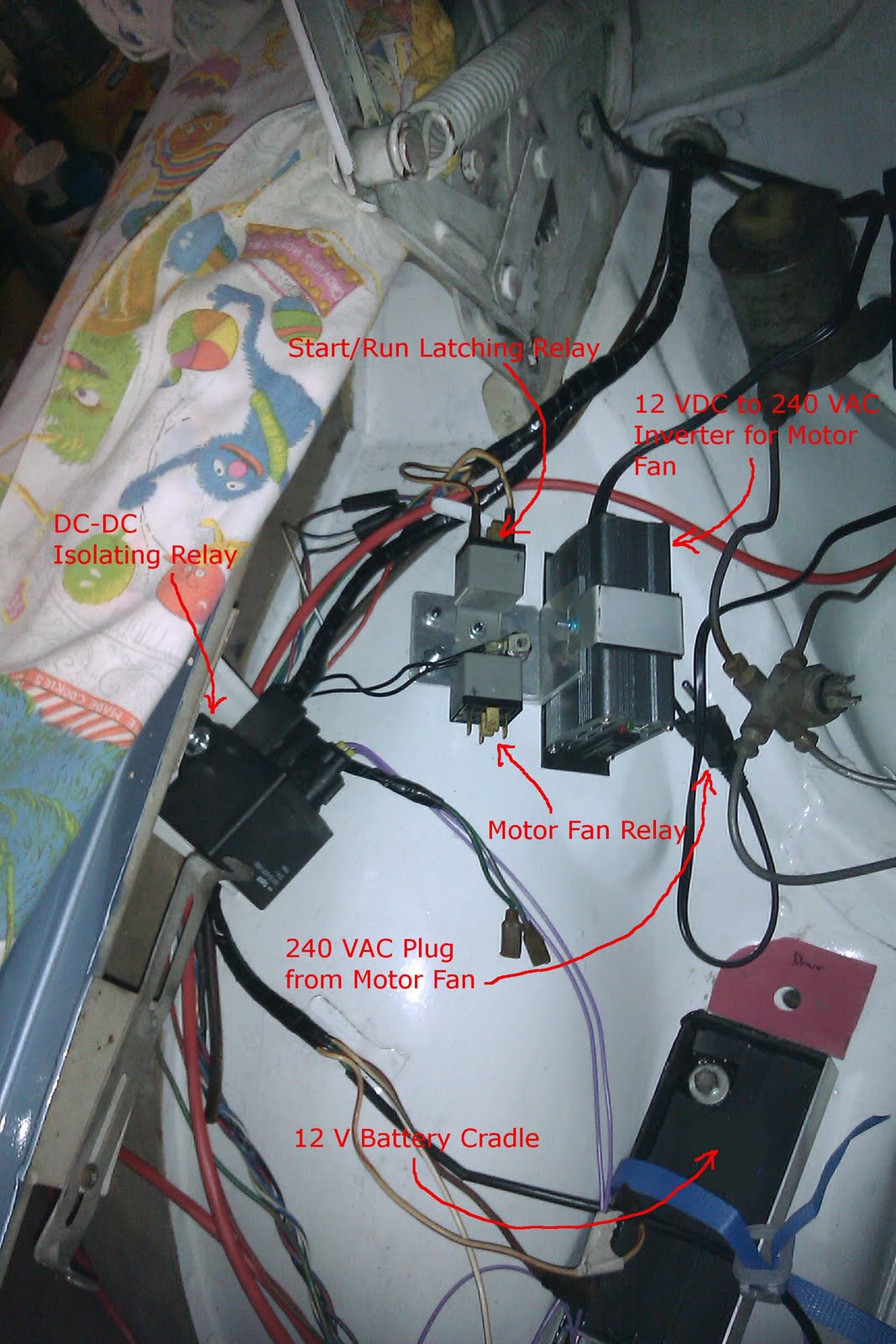 Electric Vogue Engine Bay Relays Mounted