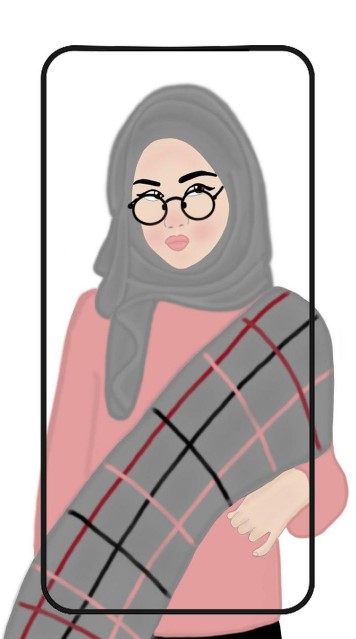 Gambar kartun muslimah berkacamata