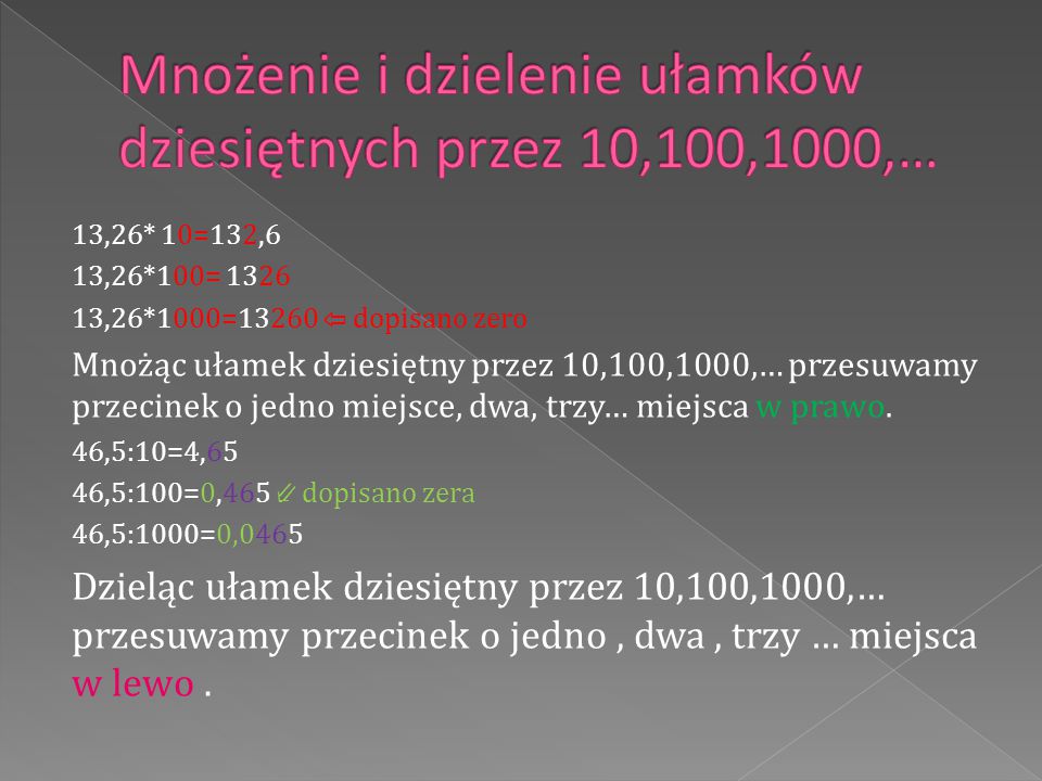 Test Mnożenie I Dzielenie Do 100 MATEMATYKA: Klasa IV
