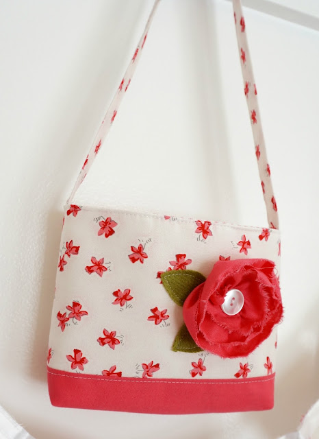Mini tote with dimensional flower sew up a dimensional flower to add character to a tote