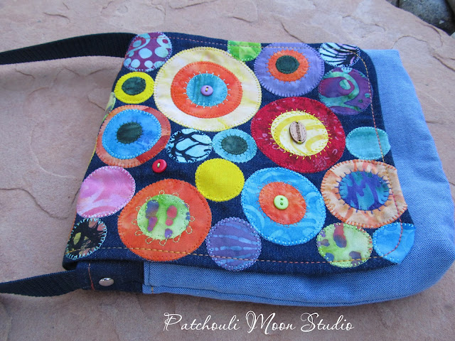 Patchouli Moon Studio~ Sew Powerful Purse #80 for 2021, using Circle Applique die cuts from Crafter's Edge