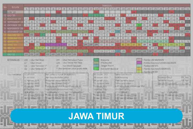 Kalender Pendidikan Madrasah Tahun Pelajaran  Kalender Pendidikan Madrasah Jawa Timur 2020-2021 [Excel & Pdf]