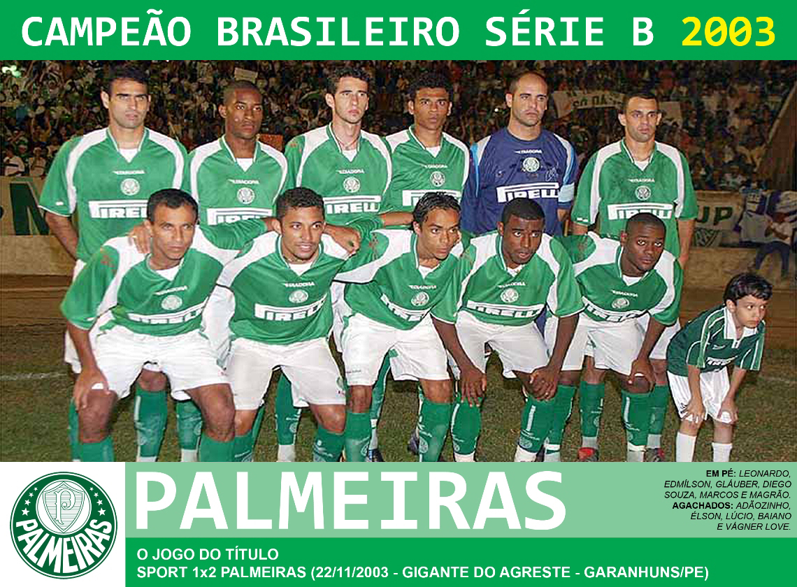 A tabela perdida da Série B 2003 em pontos corridos com Palmeiras