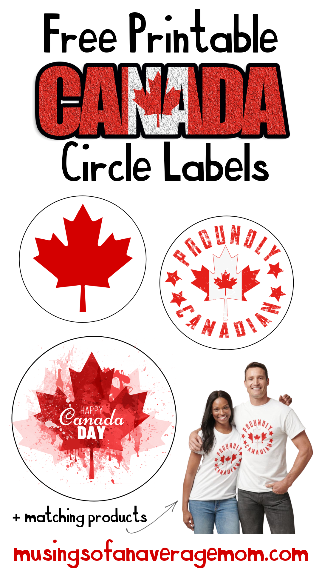 Musings of an Average Mom Canada Day Free Printable Circle Labels