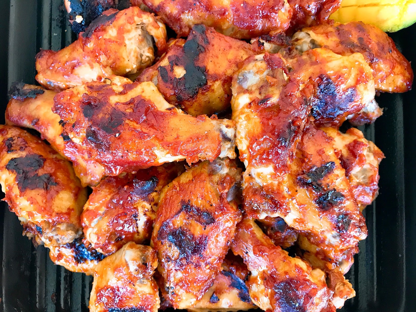 Grilled Chicken Wings with Spicy Mango BBQ Sauce