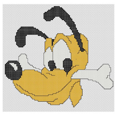 Finished Cross Stitch Disney Baby Pluto and Goofy door SnapInStyle