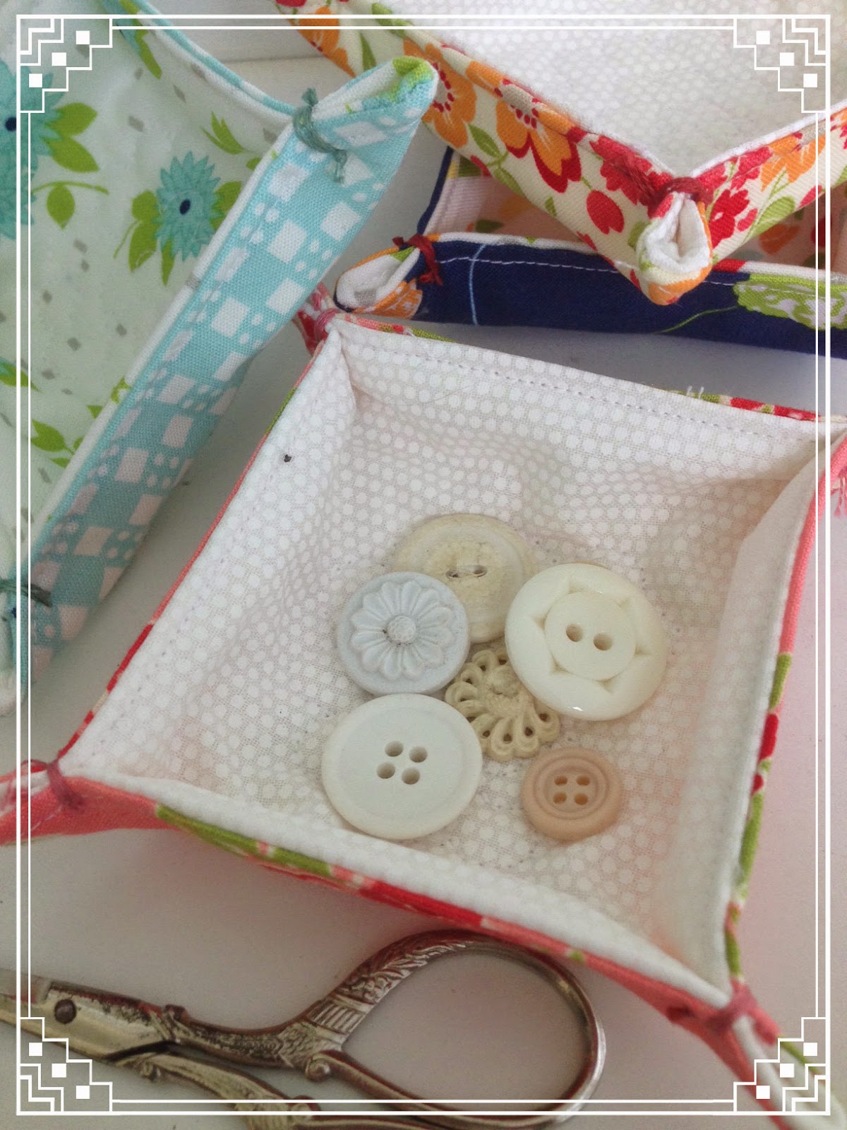 Charm Square Fabric Trays Threadbare Creations